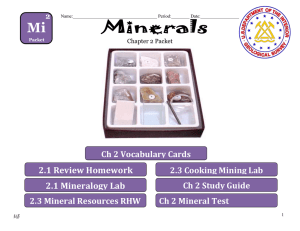 Mi 2.1 Review Homework 2.1 Mineralogy Lab