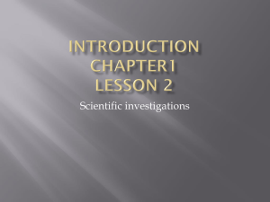 Scientific investigations