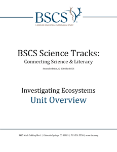 BSCS Science Tracks: Unit Overview Investigating Ecosystems