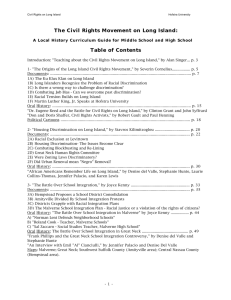 The Civil Rights Movement on Long Island: Table of Contents