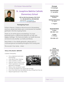 St. Josephine Bakhita Catholic Elementary School October Newsletter