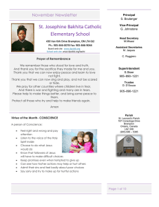 St. Josephine Bakhita Catholic Elementary School November Newsletter