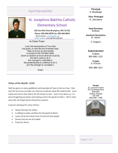 St. Josephine Bakhita Catholic Elementary School April Newsletter