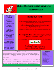 St. Basil Catholic School Newsletter  LIVING OUR FAITH