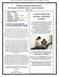 PARENT COUNCIL NEWSLETTER St. Benedict Catholic School - Issue Number 6
