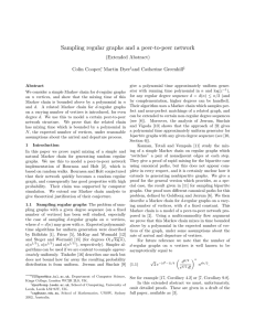 Sampling regular graphs and a peer-to-peer network (Extended Abstract) Colin Cooper