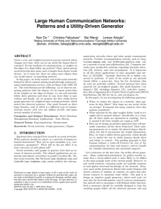 Large Human Communication Networks: Patterns and a Utility-Driven Generator
