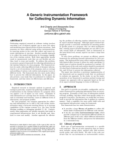 A Generic Instrumentation Framework for Collecting Dynamic Information anil|orso