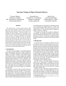 Interclass Testing of Object Oriented Software