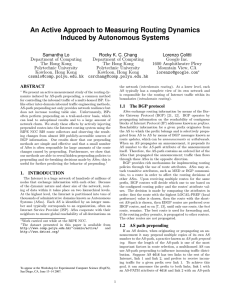 An Active Approach to Measuring Routing Dynamics Induced by Autonomous Systems
