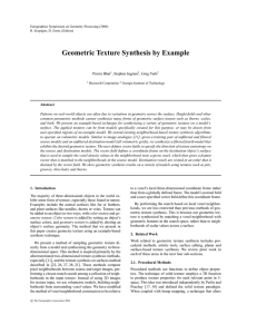 Geometric Texture Synthesis by Example Pravin Bhat , Stephen Ingram , Greg Turk