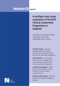 research A multiple-case study evaluation of the RCN Clinical Leadership