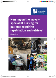 Nursing on the move – specialist nursing for patients requiring repatriation and retrieval