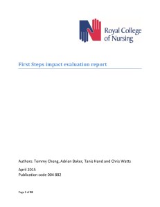 First Steps impact evaluation report April 2015