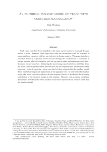 An empirical dynamic model of trade with consumer accumulation ∗ Paul Piveteau