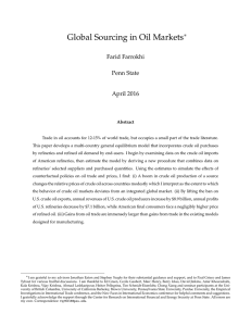 Global Sourcing in Oil Markets ∗ Farid Farrokhi Penn State