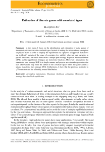 Estimation of discrete games with correlated types H X