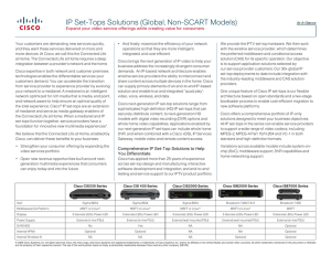 IP Set-Tops Solutions (Global, Non-SCART Models)