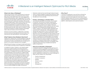 What Is the Value of Medianet? Why Cisco?