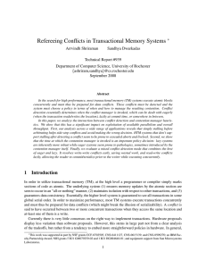 Refereeing Conflicts in Transactional Memory Systems
