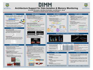 Architecture Support for Data Isolation &amp; Memory Monitoring Motivation Memory Monitoring