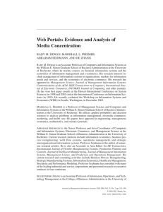 Web Portals: Evidence and Analysis of Media Concentration