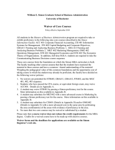 Waiver of Core Courses