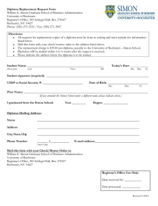 Diploma Replacement Request Form  Rochester, NY 14627