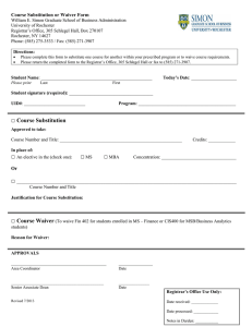 Course Substitution or Waiver Form