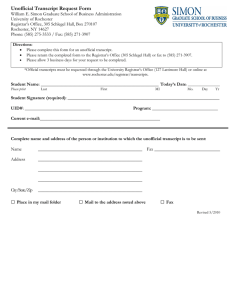 Unofficial Transcript Request Form