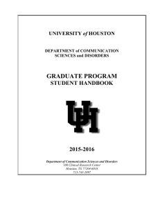 GRADUATE PROGRAM STUDENT HANDBOOK 2015-2016 of