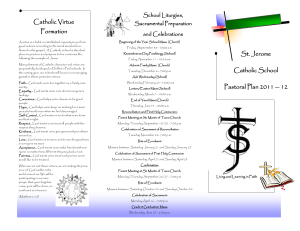 Catholic Virtue Formation School Liturgies, Sacramental Preparation