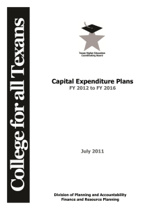 Capital Expenditure Plans FY 2012 to FY 2016 July 2011