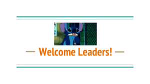 Welcome Leaders!