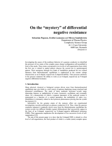 On the “mystery” of differential negative resistance Sebastian Popescu, Erzilia Lozneanu