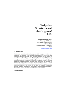 Dissipative Structures and the Origins of Life
