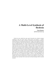 A Multi-Level Synthesis of Dyslexia Chris Phoenix