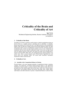 Criticality of the Brain and Criticality of Art  Igor Yevin