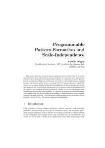 Programmable Pattern-Formation and Scale-Independence Radhika Nagpal