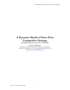 A Dynamic Model of Inter-Firm Competitive Strategy