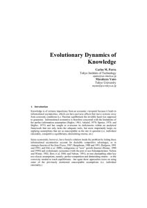 Evolutionary Dynamics of Knowledge  Carlos M. Parra