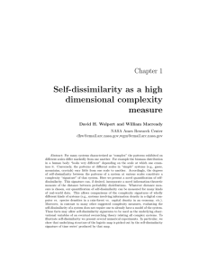 Self-dissimilarity as a high dimensional complexity measure Chapter 1