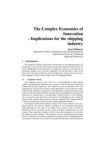 The Complex Economics of Innovation - Implications for the shipping industry