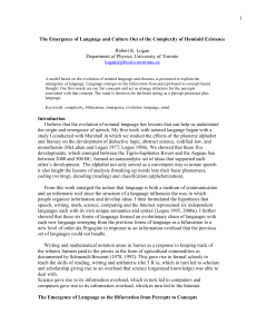 1 Robert K. Logan Department of Physics, University of Toronto