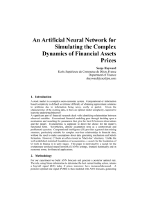 An Artificial Neural Network for Simulating the Complex Dynamics of Financial Assets Prices