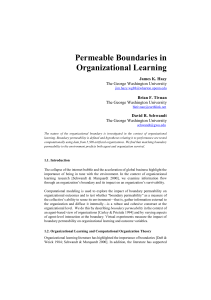 Permeable Boundaries in Organizational Learning James K. Hazy