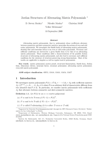 Jordan Structures of Alternating Matrix Polynomials ∗ D. Steven Mackey Niloufer Mackey