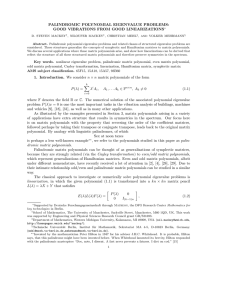 PALINDROMIC POLYNOMIAL EIGENVALUE PROBLEMS: GOOD VIBRATIONS FROM GOOD LINEARIZATIONS