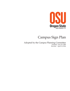 Campus Sign Plan Adopted by the Campus Planning Committee