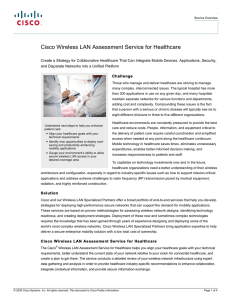 Cisco Wireless LAN Assessment Service for Healthcare